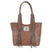 American West Mohave Canyon Chestnut Brown Leather Large Zip-Top Tote
