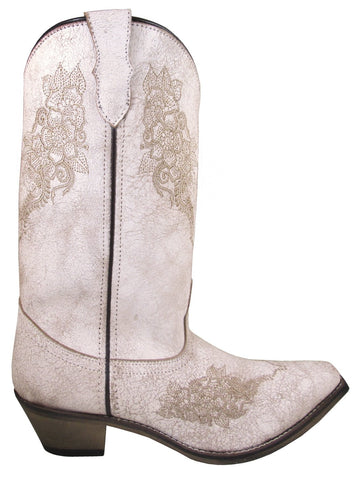 Smoky Mountain Womens Ashley Antique White Leather Cowboy Boots