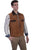 Scully Mens Cafe Brown Leather Western Zip Vest