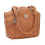 American West Harvest Moon Natural Tan Leather Zip Top Tote