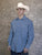 Rockmount Mens Blue Denim 100% Cotton Light Wash Western L/S Shirt