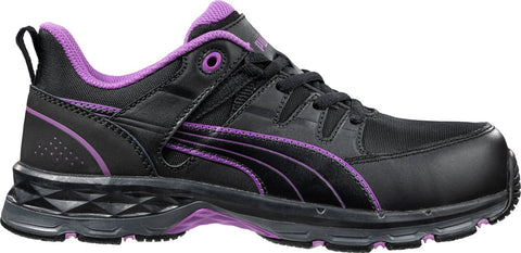Puma Safety Black/Lavender Womens Stepper 2.0 Low CT Oxford Work Shoes