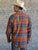 Rockmount Mens Orange/Blue 100% Cotton Flannel Plaid Western L/S Shirt
