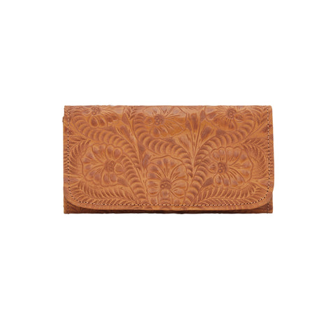 American West Natural Tan Leather Trifold Wallet