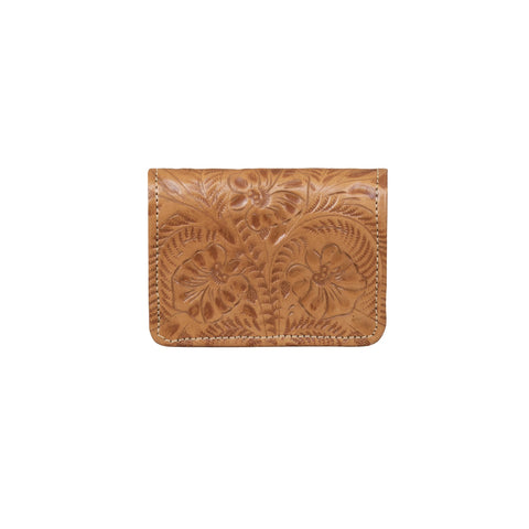 American West Small Natural Tan Leather Trifold Wallet