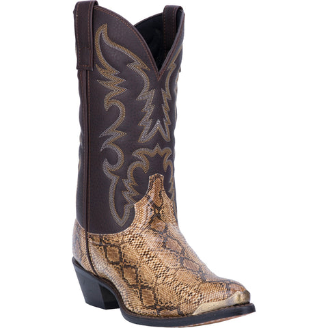 Laredo Mens Monty Cowboy Boots Faux Leather Multi Tan/Brown