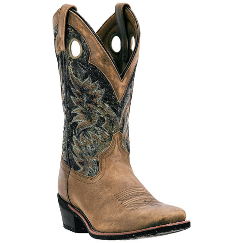 Laredo Mens Stillwater Cowboy Boots Leather Tan/Black