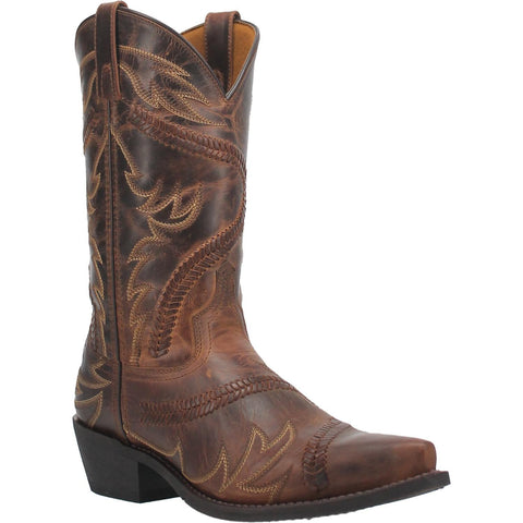 Laredo Mens Jag Cowboy Boots Leather Tan