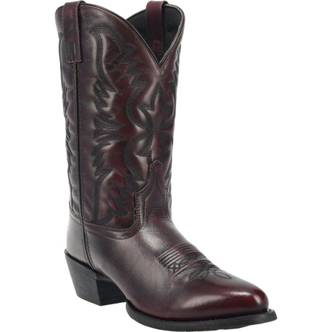 Laredo Mens Birchwood Cowboy Boots Leather Black Cherry