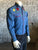 Rockmount Mens Blue 100% Cotton Floral Denim Embroidered L/S Shirt