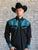 Rockmount Mens Black/Turquoise 100% Cotton Vintage Tooling Western L/S Shirt