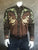Rockmount Mens Brown 100% Cotton Floral Two-Tone Gold L/S Shirt