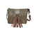 American West Lariats & Lace Distressed Charcoal Leather Crossbody Bag