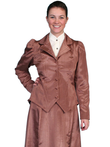Scully Womens Wahmaker 19th Century Style Jacket Chocolate Poly Blend Moire
