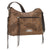 American West Sacred Bird Charcoal/Black Leather Zip Top Shoulder Bag