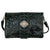 American West Grab-and-Go Black Tooled Leather Foldover Crossbody Bag