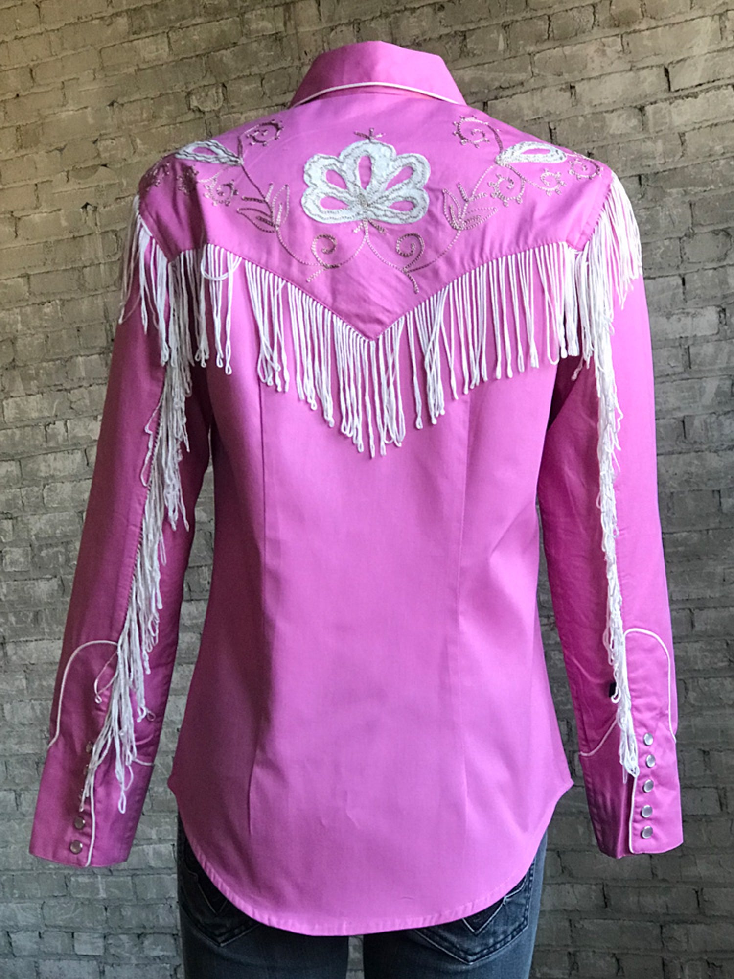 Pink sales fringe shirt