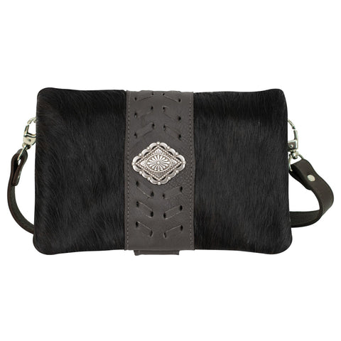 American West Grab-and-Go Brindle Hair-On Leather Foldover Crossbody Bag