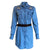 Rockmount Womens Denim 100% Cotton Flying Swallow L/S Shirt Dress