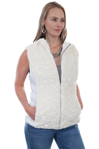 Scully Womens Beige Polyester Faux Fur Vest