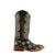 Ferrini Ladies Black/Turquoise Leather Patchwork S-Toe Cowboy Boots