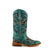 Ferrini Ladies Turquoise Leather Horseshoe S-Toe Cowboy Boots
