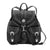 American West Retro Romance Black Tooled Leather Drawstring Backpack