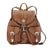 American West Retro Romance Antique Brown Leather Drawstring Backpack
