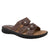 Shaboom Womens Brown Flower Slide Sandal Faux Leather