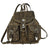 American West Retro Romance Distressed Charcoal Leather Drawstring Backpack