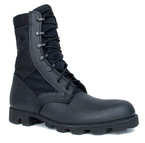 McRae Mens Black Leather/Nylon Panama Military Jungle Boots 9W