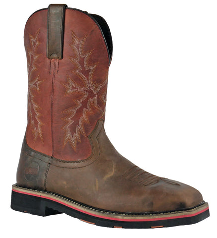 Hoss Boots Mens Cognac Red Leather Landon Western ST Work Boots