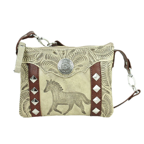 American West Hitchin Post Sand Leather Hip Crossbody Bag