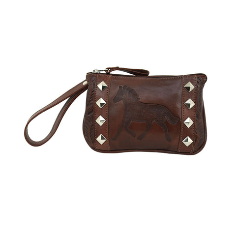 American West Hitchin Post Chestnut Brown Leather Event Bag
