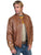 Scully Leather Mens Premium Lambskin Zip Front Jacket Cognac Soft