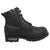 RideTecs Mens Black 6in Reflective Biker Boots Leather