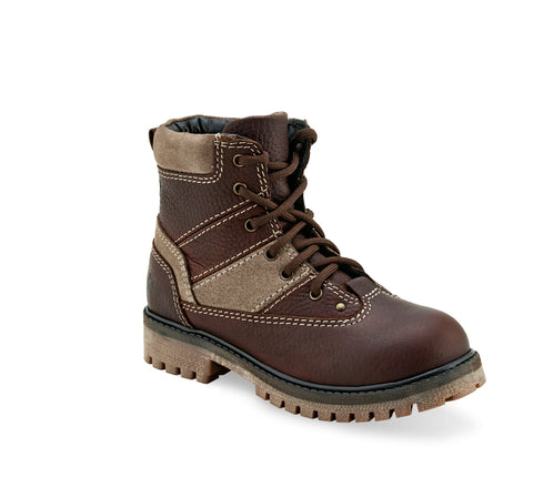 Old West Brown Childrens Boys Leather Lace-up Outdoor Work Boots