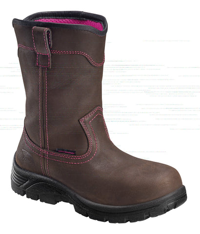 Avenger Womens Composite Toe EH WP Wellington W Brown Leather Boots