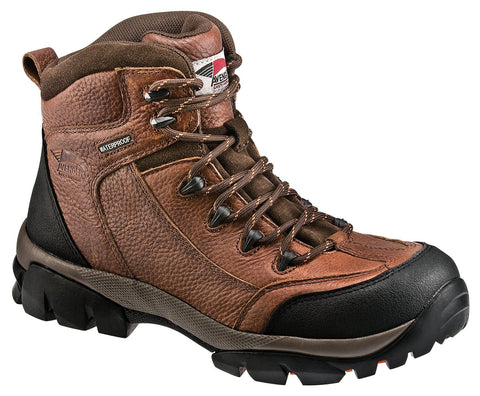 Avenger Mens Composite Toe EH Waterproof Hiker W Brown Leather Boots