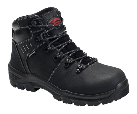 Avenger Mens Black Leather Comp Toe 7400 Foundation 6in Work Boots
