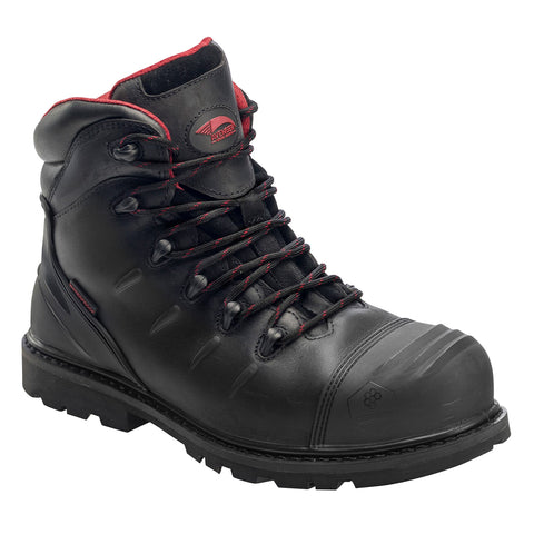 Avenger Mens Black Leather Comp Toe 6in Carbon PR WP Work Boots