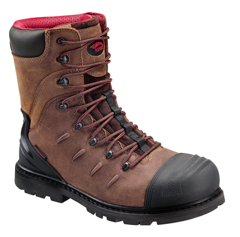Avenger Mens Brown Leather Comp Toe 7555 Hammer 8in Work Boots