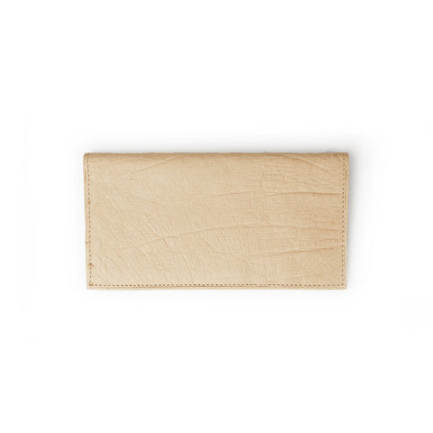 Ferrini Unisex Winter White Leather Smooth Ostrich Checkbook Wallet