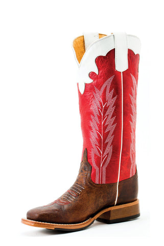 Anderson Bean Kids Girls Saddle Mad Dog Leather Rodeo Red Cowboy Boots