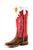 Anderson Bean Kids Girls Saddle Mad Dog Leather Rodeo Red Cowboy Boots
