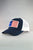 Kimes Ranch Unisex American Trucker Baseball Cap Navy/White Cotton