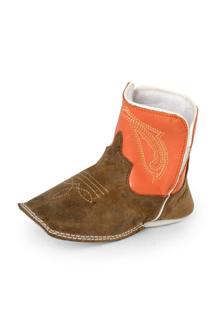 Anderson Bean Baby Boys Tan/Orange Leather Crazy Horse Cowboy Boots