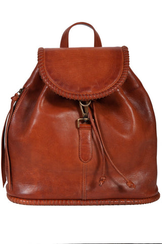 Scully Womens Brown Leather 14in Lacing Backpack