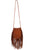 Scully Womens Tan Leather Cinch Tie Tassel Handbag