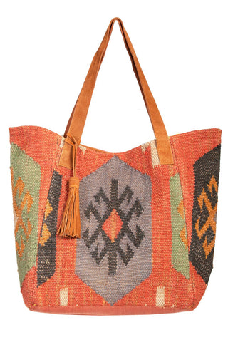 Scully Womens Multi-Color Textile Woven Aztec Handbag